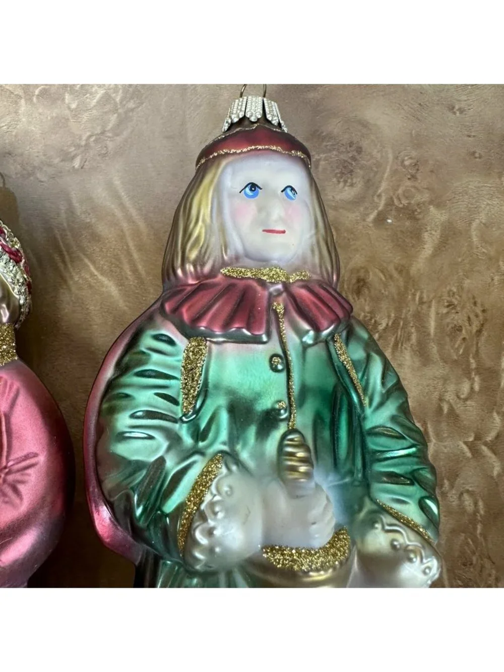 Kurt Adler Polonaise Cinderella Fairy Godmother Prince Glass Ornaments Set of 3